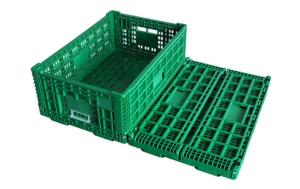 EURO Agricultural Attached Lid Collapsible Plastic Baskets &  Folding Vented Baskets