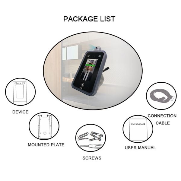3D AI Face Recognition Temperature Detector Access Control System