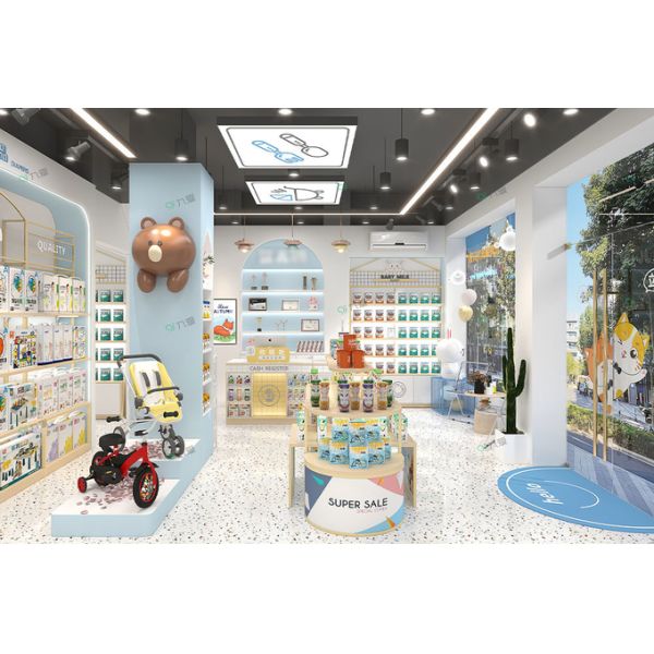 Klein Blue Style Baby Store Display Shelf Customizable 50 Sqm