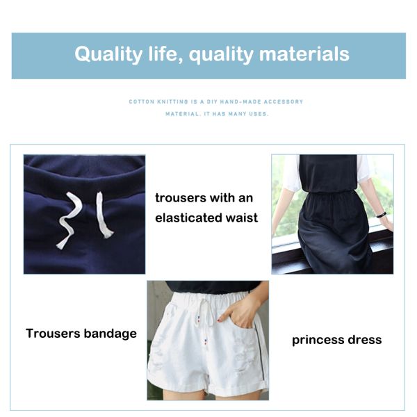 Factory custom 3mm white round woven elastic band ear loop rope for disposable facemask