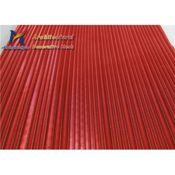 Fireproof Laminated Glass Wire Mesh Red Stainless Steel 316