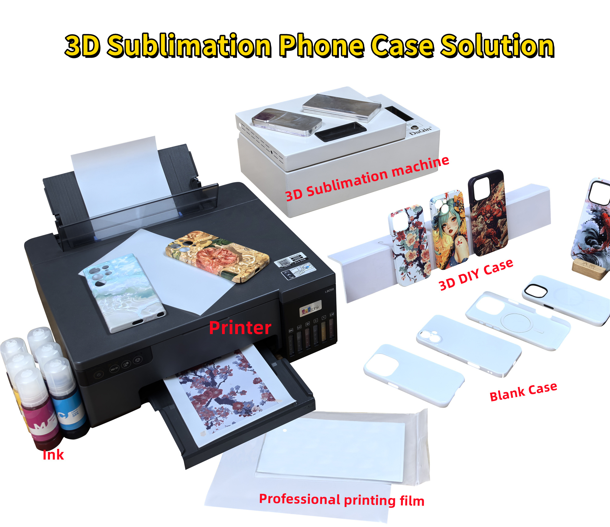 Daqin Top Quality 3D Sublimation Vacuum Heat Press Machine For Phone Cover Printing
