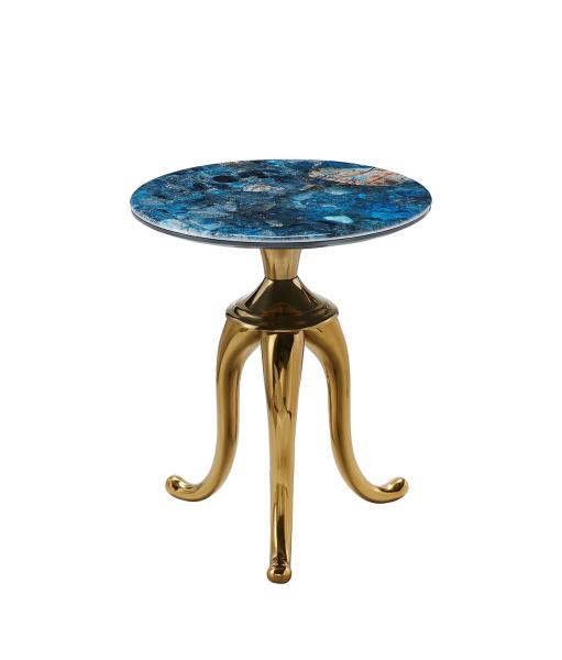 Quality Stylish Tea Table with Metal Base The Perfect Blend of Form and Function for sale