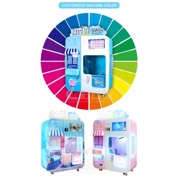 3000W Automatic Candy Floss Vending Machine For Pink / Blue Cotton Candy Delights
