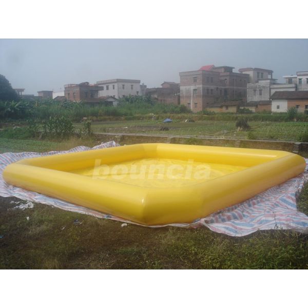 Yellow Color Outdoor Inflatable Water Pool With Reinforcement Strips