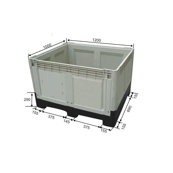 1200*1000*810mmGood Quality foldable stackable storage box container bin Manufacturer