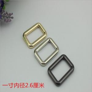 China Wholesale supplies handbag hardware 26 mm metal square gold messenger buckle on sale