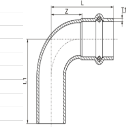 Cold Rolled Ss Press Fit Fittings High Precision With Plain End Pipeline