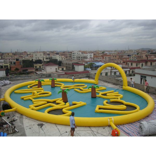Inflatable Amusement Park Playing Center Race Track With 0.55mm Pvc Tarpaulin