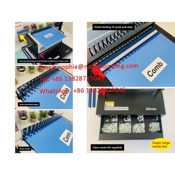 Wall Calendar MS8701 Binding Machine With Handles, A3/A4/A5 Paper Office Punch Bind Machines