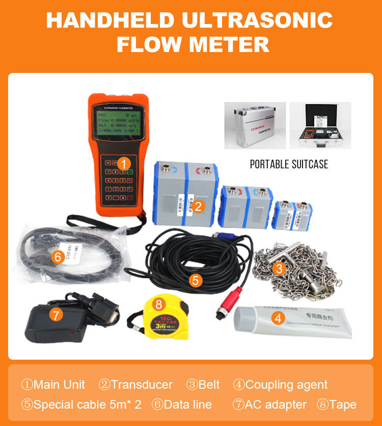 Shengda 15-700mm Digital Handheld Ultrasonic Flowmeter Price