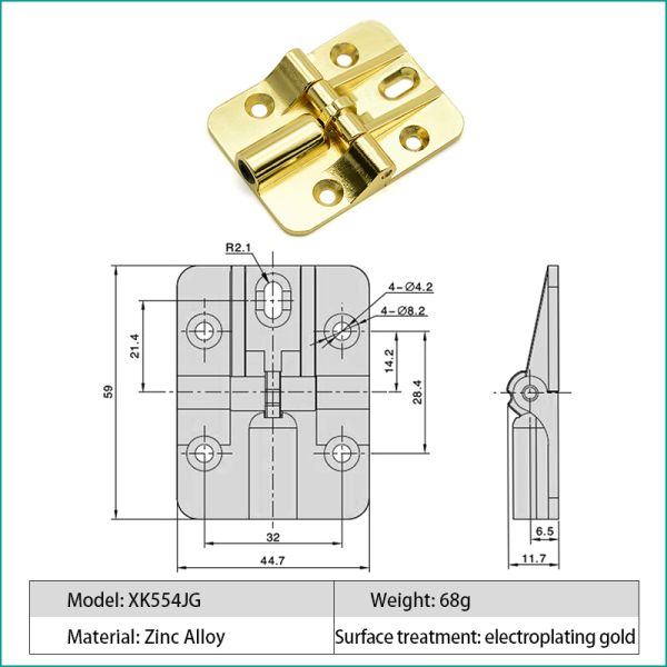 90 180 Degree Adjustable Butt Hinge Zinc Alloy Limit Folding Multiple Choices