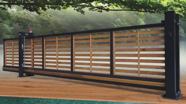 Quality Wooden Automatic Sliding Gates , Residential Trackless Cantilever Gate for sale
