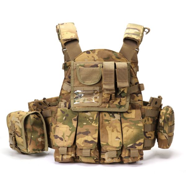 Camouflage Tactical Combat Vest 1000D Fabric Multifunctional for CS Field Protective
