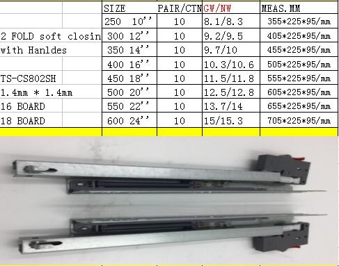 Single Extension Undermount Soft Close Drawer Slides , Kitchen Drawer Hardware Slides Durable