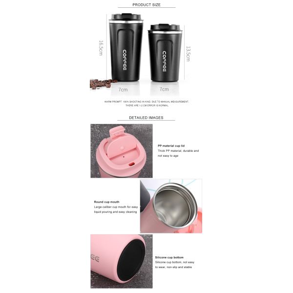 Double Wall Stainless Steel Vacuum Tumbler Cup 380 510ML