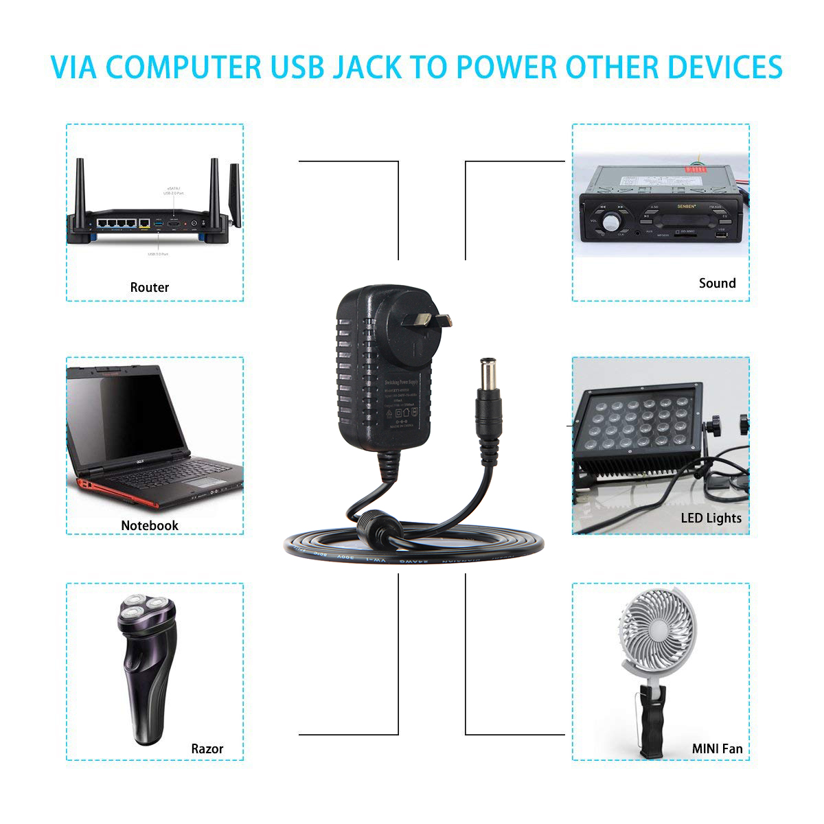 SAA Approved 5V 1.5A DC Power Supply Adapter for Computers