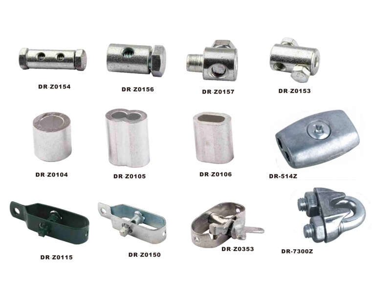 Zinc Alloy Diecast Chrome Plated Wire Rope Clip Clamps Flush Type Rigging Fitting Clamps