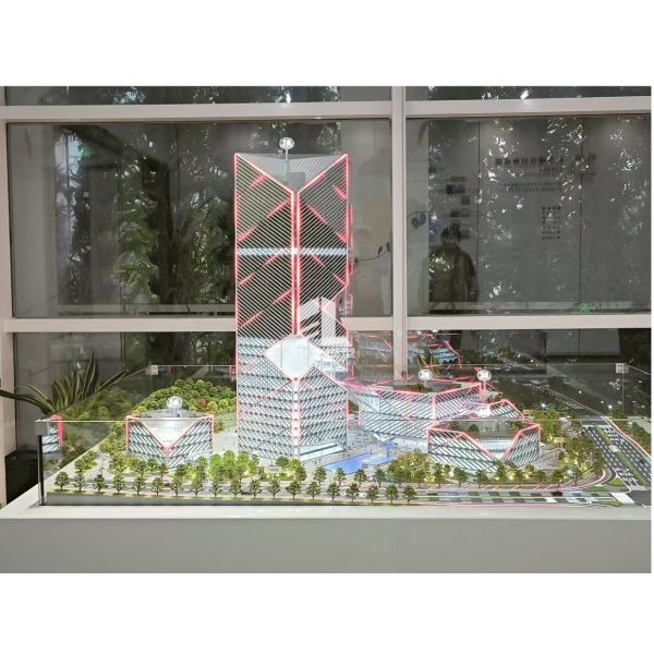 Real Estate Scale Model 1:100 Skyscraper Scale Models LED Illuminated