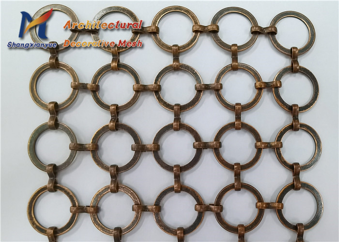 China Restaurant Oblate Ring Mesh Curtain 1.0mm 10mm Wire Mesh wholesale