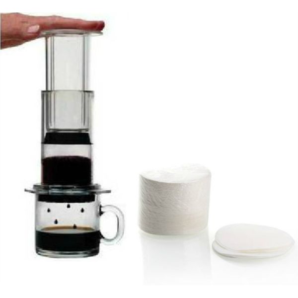 Customized Round shape coffee filter paper for 2-4 persons 100pcs virgin wood pulp aeropress filter papers