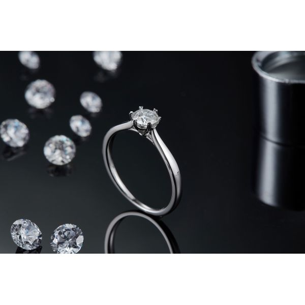 0.5ct Shape Hexgonal Lab Diamond Jewelry With Silver Women Ring