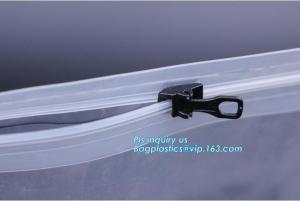 China metal packaging slider zipper bag, Slider Zipper PVC Pouch Clear Vinyl PVC Zip lockkk Bag, polyvinyl chloride material plas wholesale