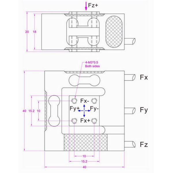 3-axis loadcell 10kg 5kg 2kg 1kg