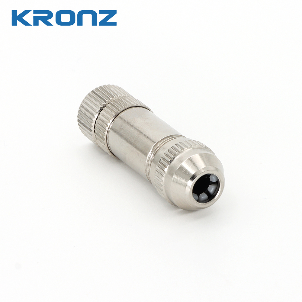M8 Female Field-Wireable Connector 4 Pin Straight IP67