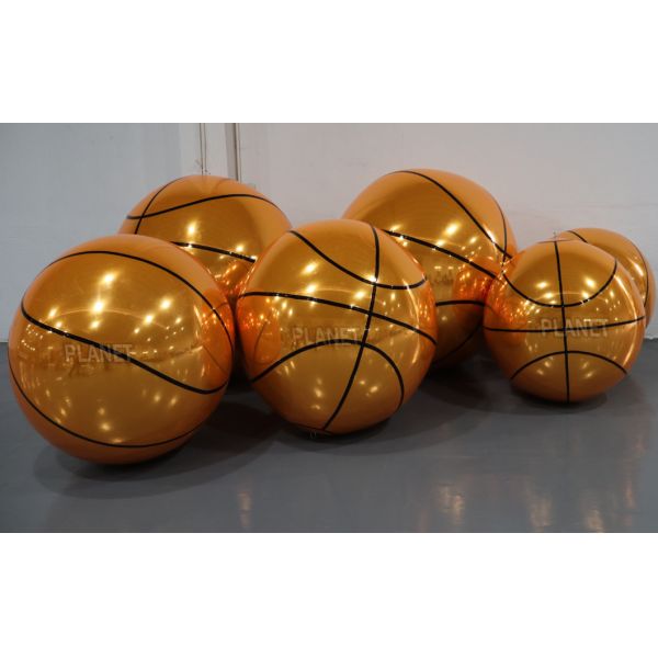 Double layer Shiny PVC Inflatable Mirror Basketball for Event Decoration