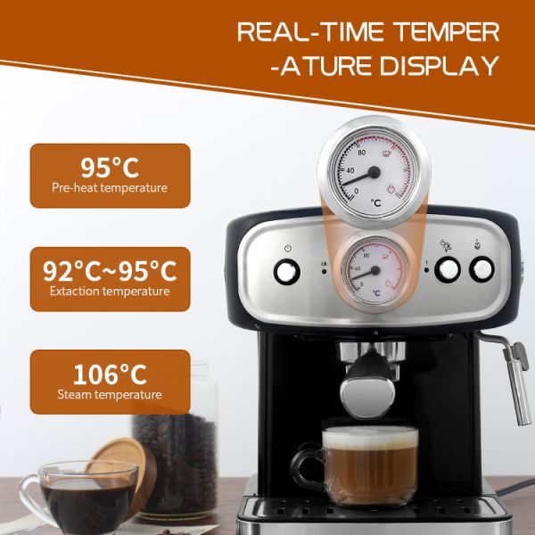 1500ml Electric One Cup Coffee Maker US120V Electric 15 Bar Cappuccino Espresso Maker