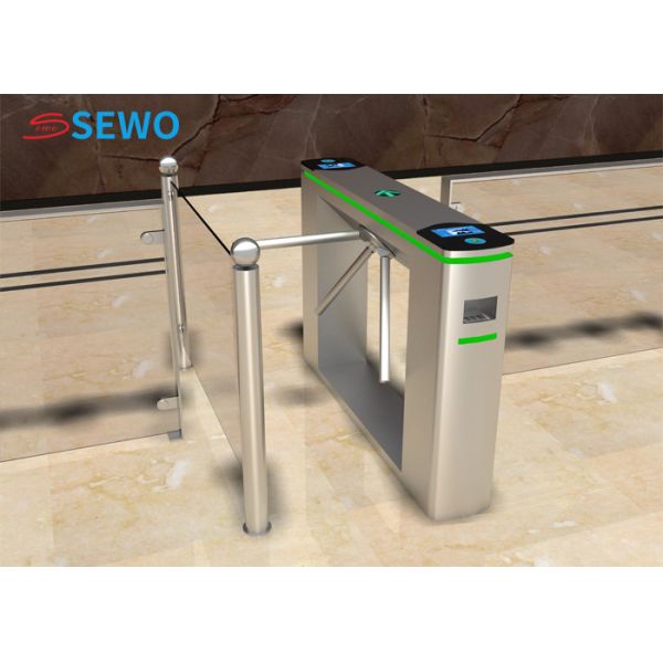 Gym 3 Arm Turnstile Security Drop Arm Turnstile With Fingerprint Rfid Card Reader