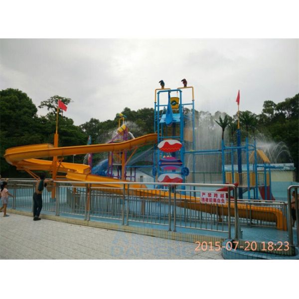 Aqua Park Playground Water Slide Family Fiberglass Big Splash Slide Anti Corrosion
