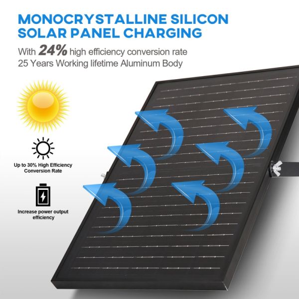 Courtyard Garden LED Solar Light -10°~60° 750LM LED Solar Sensor Light