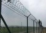 Chain Link Wire Mesh Fence Corrosion Resistant Plus Razor Wire Mesh Fencing