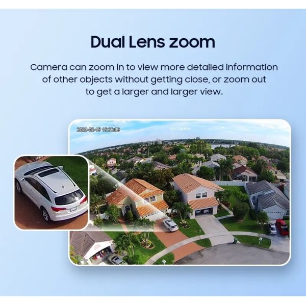 6MP PIR Solar Security Camera 4G Human Detection WiFi 12X Zoom Camera