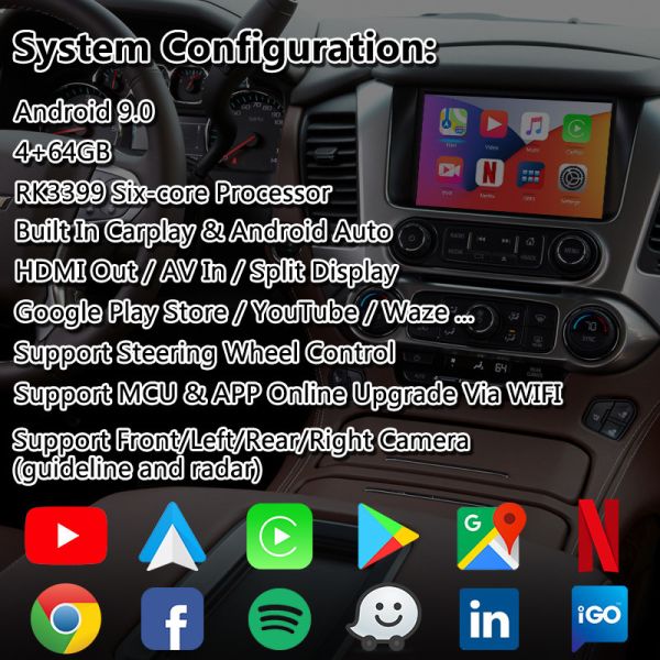Lsailt Android Auto Carplay Multimedia Interface For Chevrolet Suburban GMC Tahoe