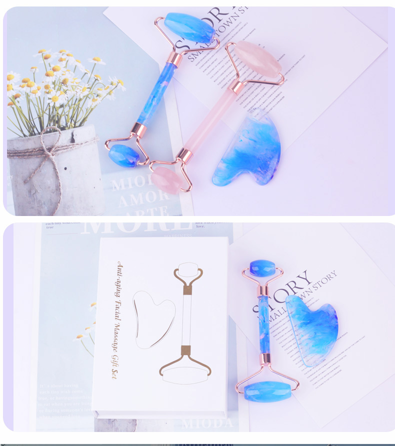 White Jade Face Roller , Rose Quartz Stone Roller 56g Free Sample