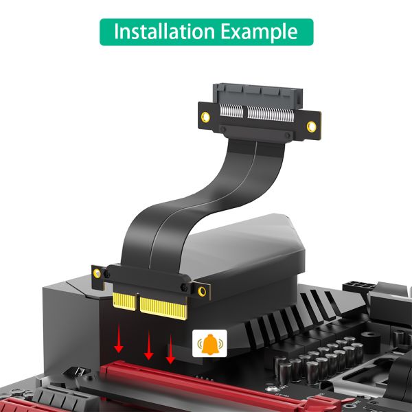 PCI-e PCI Express 4.0 4X Extension cable to PCI-E 4X ( dual vertical 90 degree direction180 degree direction)