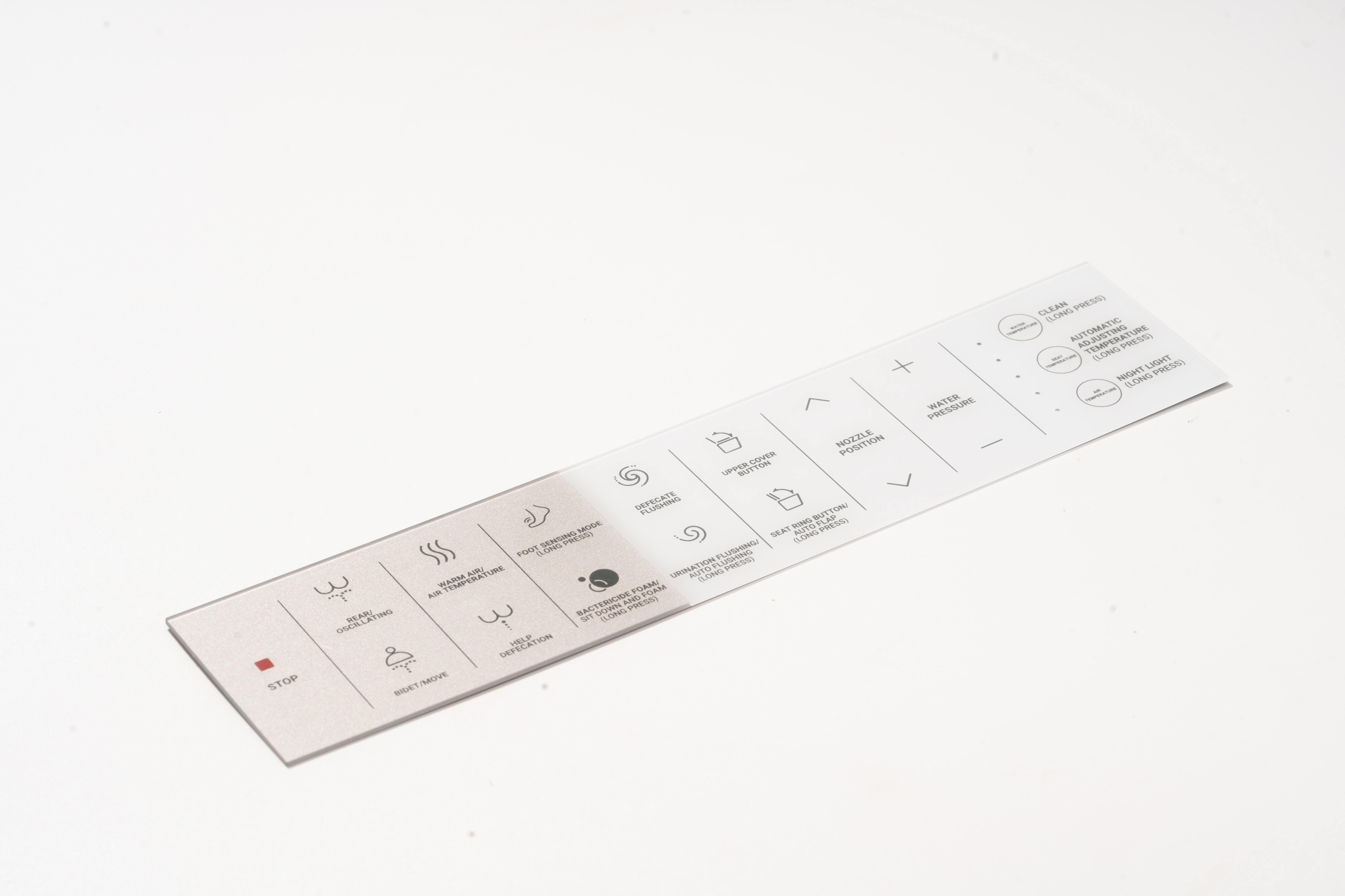 Smart Toilet Acrylic Control Display Panel Customized