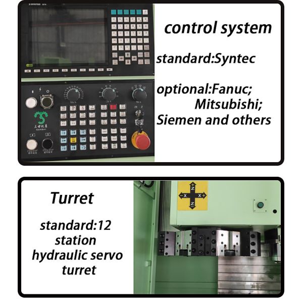 12 Station Servo Turret CNC Vertical Lathe Machine With 24 Tool Milling Library