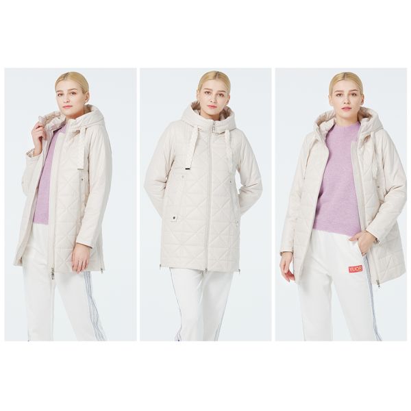 Comfortable and Durable Woman Demiseason Coat with Symmetrical Pockets and Button,straight  Trim