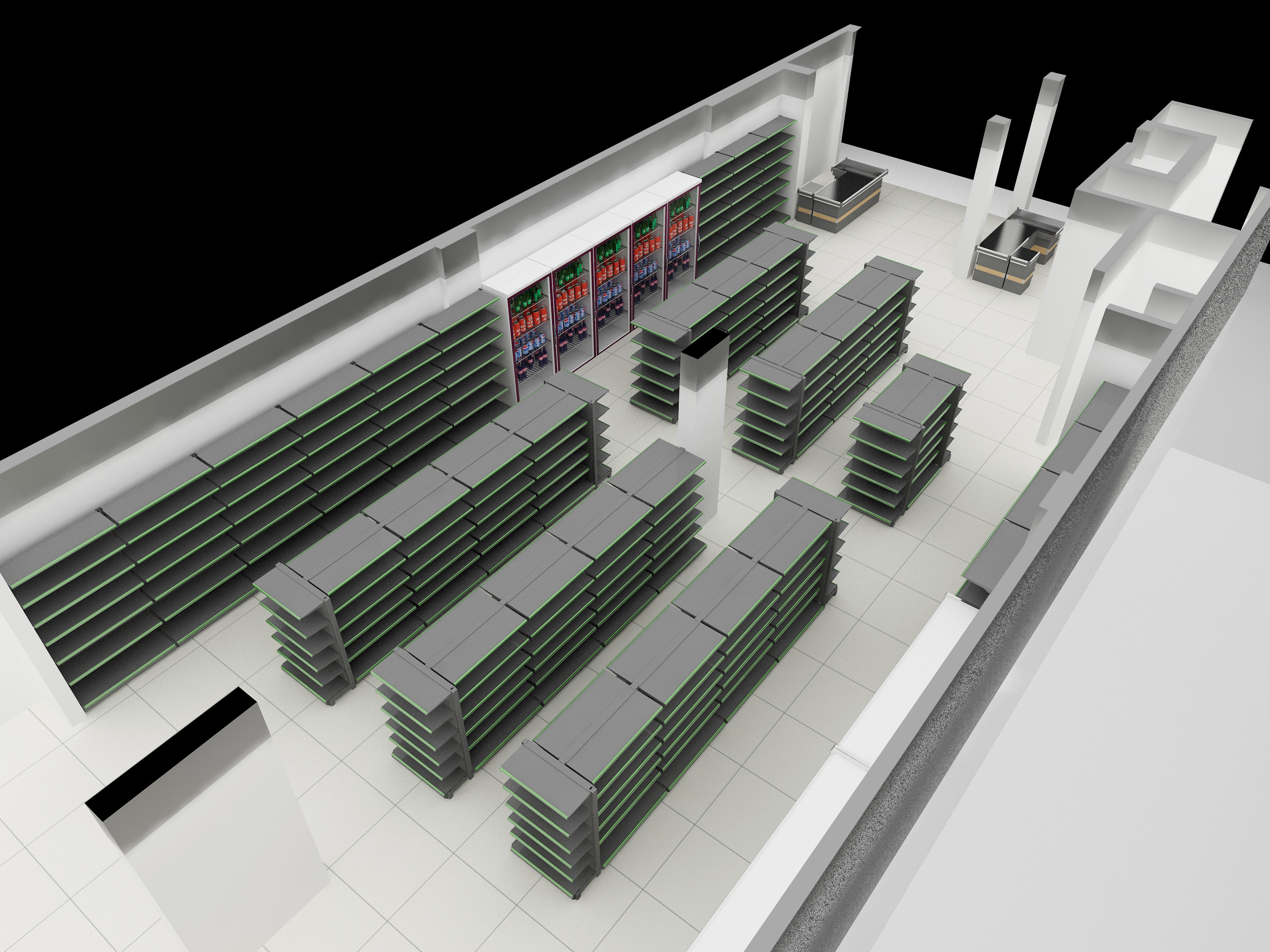 Milk White Convenience Store Display Shelves Retail Store Godolas