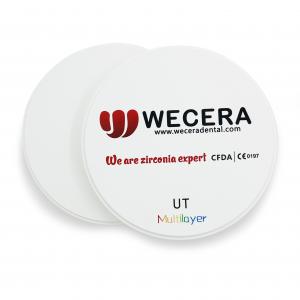 China 49% UT Multilayer Zirconia Disc Ultra Translucent 600 Mpa Dental Ceramic Blocks wholesale