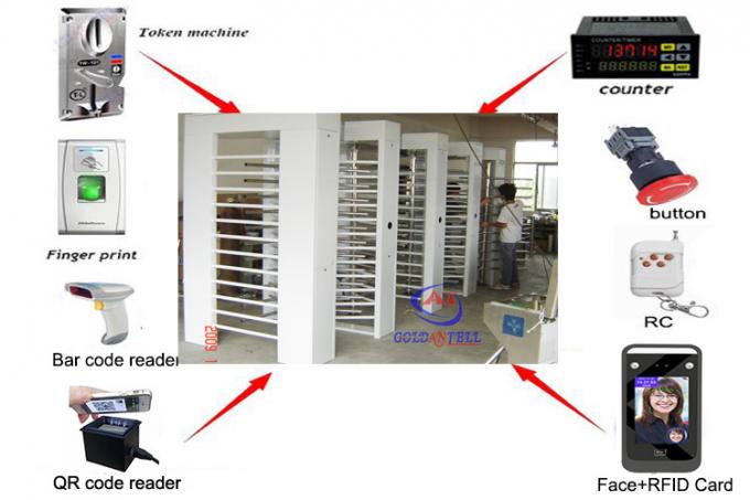Bar Code / Bimetric Full Height Door All In One System Indoor Entrance Gate RS485 1