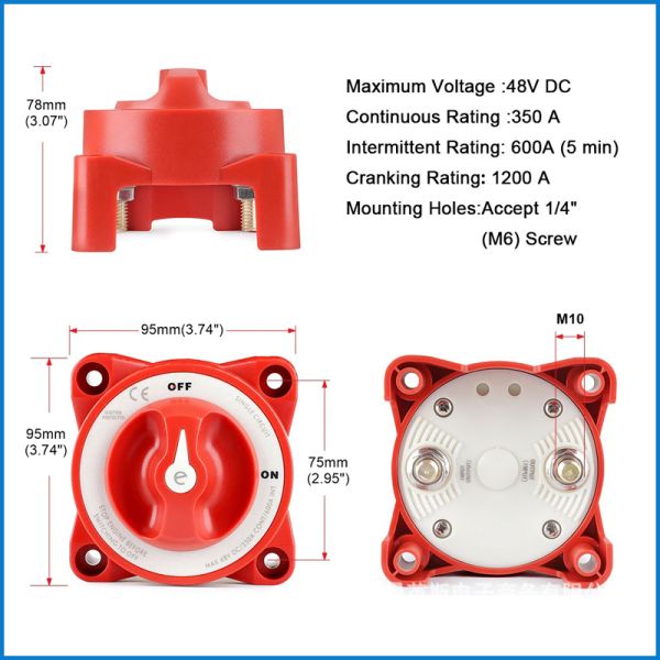 350A Car Yachat Modification Power Main Battery Switch 32V 11001