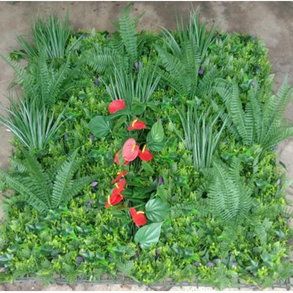 100cm*100cm Low Maintenance Artificial Wall Grass Panel Square Shape Anti Aging
