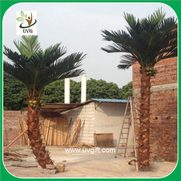 UVG PTR034 indoor airport decoration curved trunk artificial coconut trees palm tree price