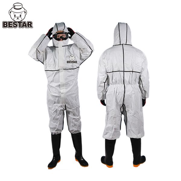 EN14126 Anti-static microporous type 456 disposable coverall for virus protection