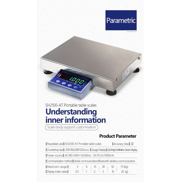 Customized Support SOHE 15KG Waterproof Digital Table Scale with and Lithium Battery